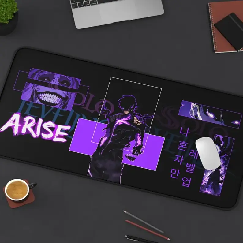 Solo Leveling Anime Desk Mat Anime Mousepad Anime Hit Song Jin Woo Solo Leveling Arise Anime Computer Gamer Desk Mat High Quality Design – FASTSHIPPING