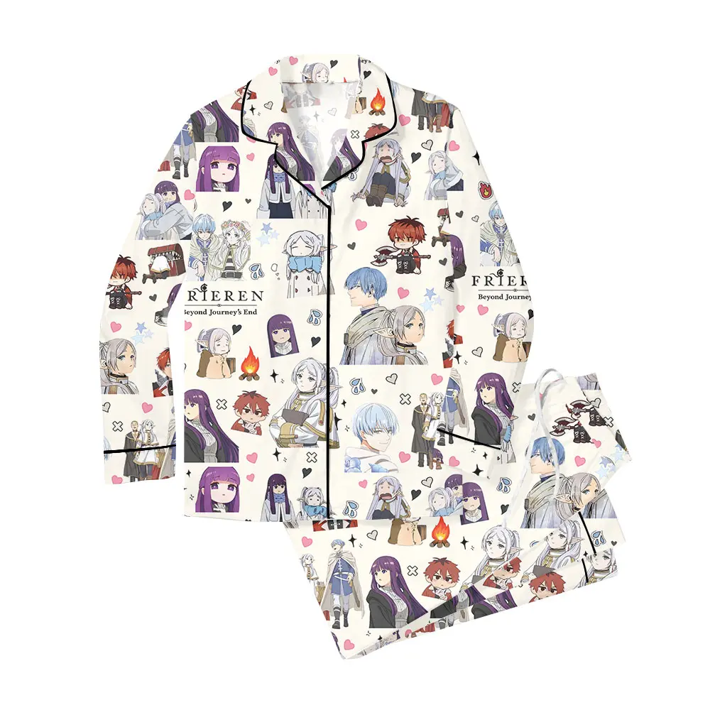 Frieren Anime Pajamas, Frieren Himmel Fern Pjm Set Silk Satin Soft Comfortable Gift For Fan