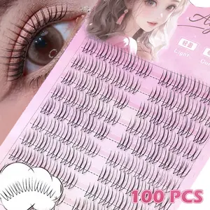 100pcs DIY False Eyelashes Easy to Wear Reusable Daily Makeup Lash Strips Personal Lashes Individual Fake Lashes