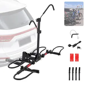 Heavy-Duty 2-Bike Hitch Rack for Electric Bicycles - 180 Lbs Capacity Foldable Platform Carrier, 2-Inch Receiver Compatible with SUV, Truck, RV, Car | Secure Bicycle Transport Accessories