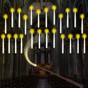 MAMXUAN,Floating Candles with Wand, 24PCS Hanging Candles with Remote Wand, Warmwhite Flickering Flameless Magic Floating Candle Lights for Halloween Christmas Decorations Glitter Tinsel Led Ornaments