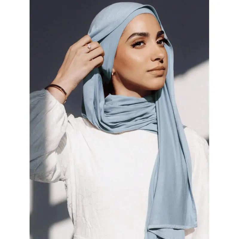 2pcs/Set Jersey Matching Hijab & Undercap Set, Solid Color Soft And Breathable Modal Fabric, 1 Simple Tube Cap Hijab + 1 Lightweight Modal Scarf, Suitable For Conservative Daily Use