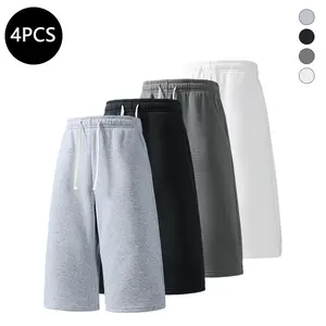 4-Pack Men’s Summer Sports Shorts — Breathable shorts for running, workouts, fitness, and everyday casual wear; 7/8 length men’s shorts