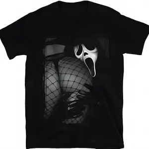 Gothic Scream Graphic Tee | Edgy Horror Movie Design | Soft Breathable Cotton T-Shirt | Streetwear Aesthetic for Men & Women | Trendy Daily Wear or Party Outfit | Viral Pop Culture Shirt short sleeve sport t-shirt funny statement