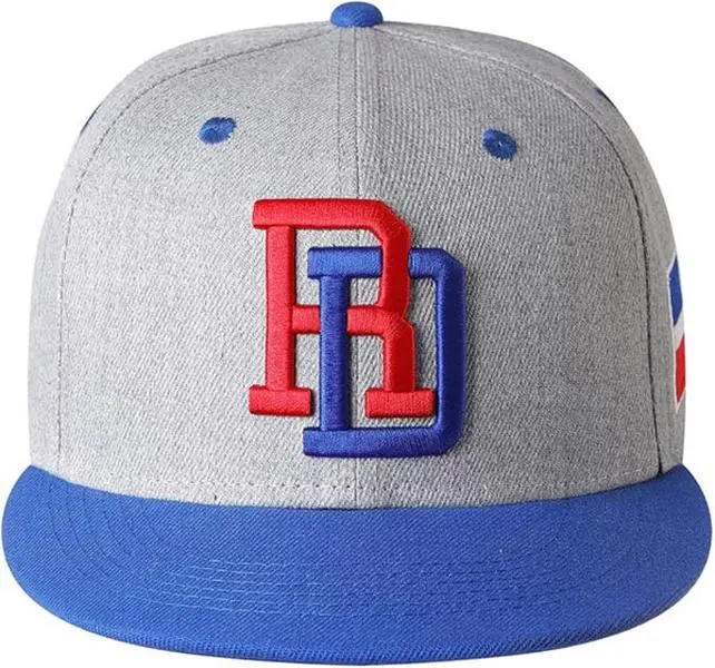 Dominican Republic Snapback Hat for Men and Women, Acrylic Streetwear Cap with Flat Brim & 3D RD Embroidery, Adjustable Any Season Pride Gift