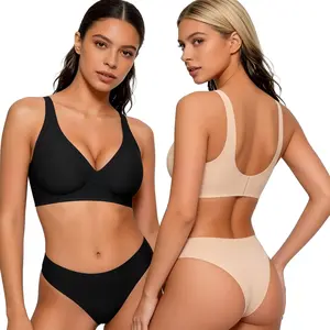 1/2/3/4PackWomens Jelly Bras Full Coverage Wireless Supportive Bra Push Up Plus Size Comfort Soft No Underwire Seamless Comfortable Wireless T-Shirt Everyday Bras Wings Wirefree Bras