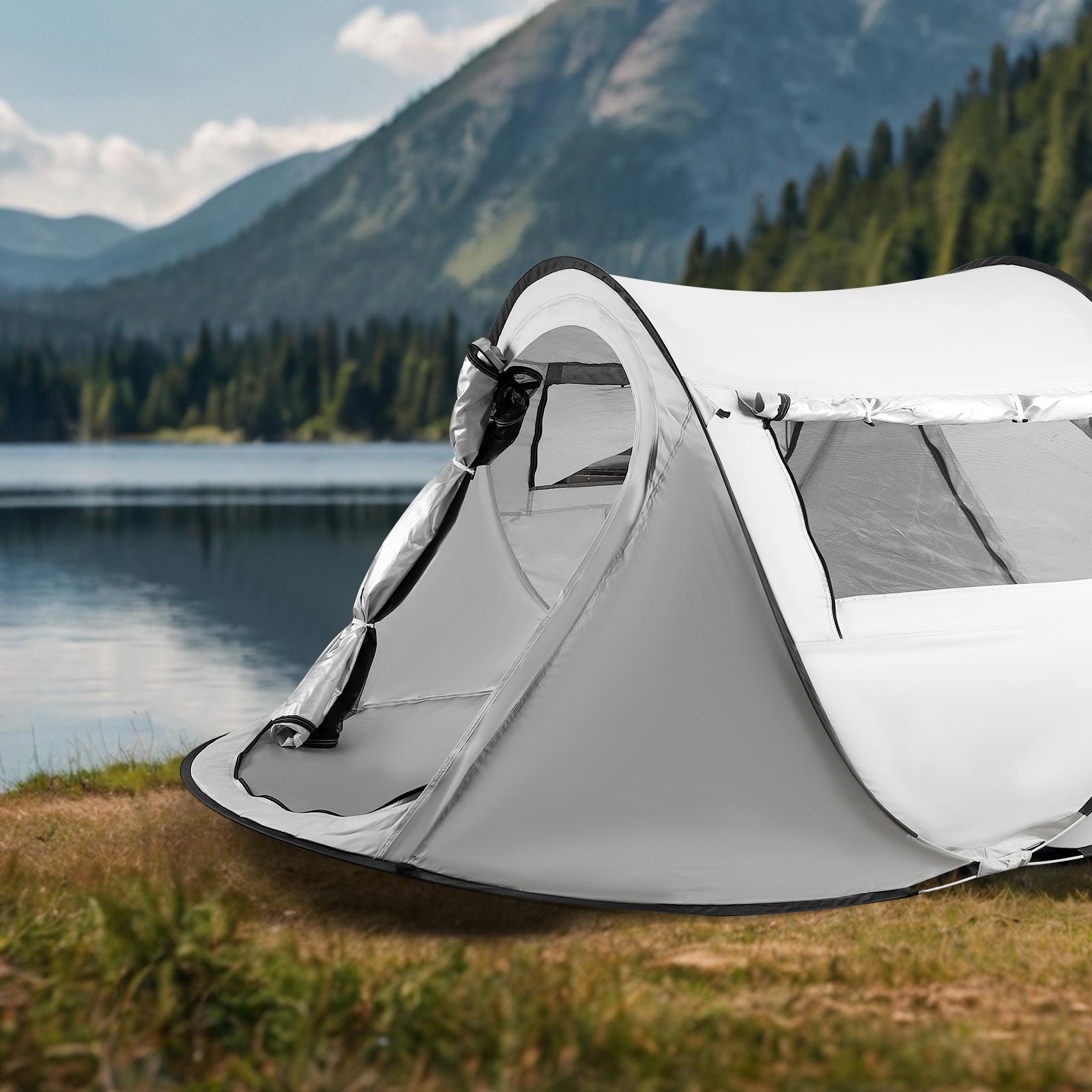 No Assembly Pop Up Beach Tent, 96.8"x59"x41.7" Instant Sun Shelter, Waterproof & Windproof with Mosquito Net, Portable Camping Tent for Beach & Outdoor