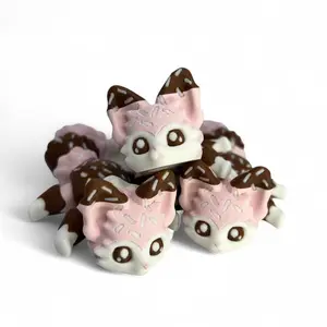 Neo Sprinkle Fox - Ice cream Food Fox Collectible - 3d Printed - Dessert Themed