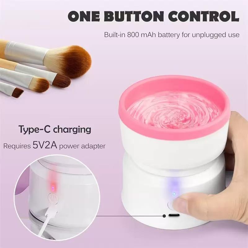 Rechargeable & Electric Makeup Brush Cleaning Machine, 1 Count Silicone ...