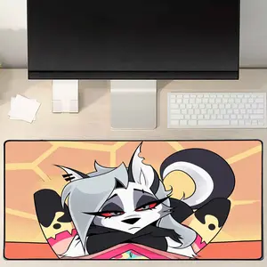 Helluva Boss Desk Mat, Loona 'Whatchu doing down there' Art Keyboard, Cartoon Mouse Pad, Streamer Desk Accessory Gift for Fans, Gamers, XXL Large Mouse Pad, Anti-Slip Big Mousepad with Stitched Edges.