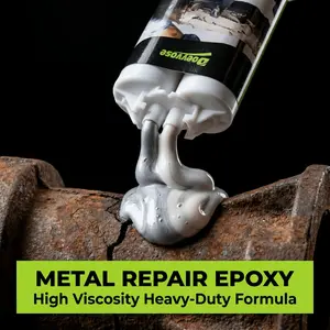 [Doeyvose ]Repair Epoxy Paste - High-Strength AB Epoxy Adhesive for Welding. Strong Bonding, Durable And Reliable. Suitable for Repairing Broken Metal Clothes Hangers, Metal & Plastic Pipes, Loose Iron Seats, Damaged Electrical Enclosures, Etc. 82G