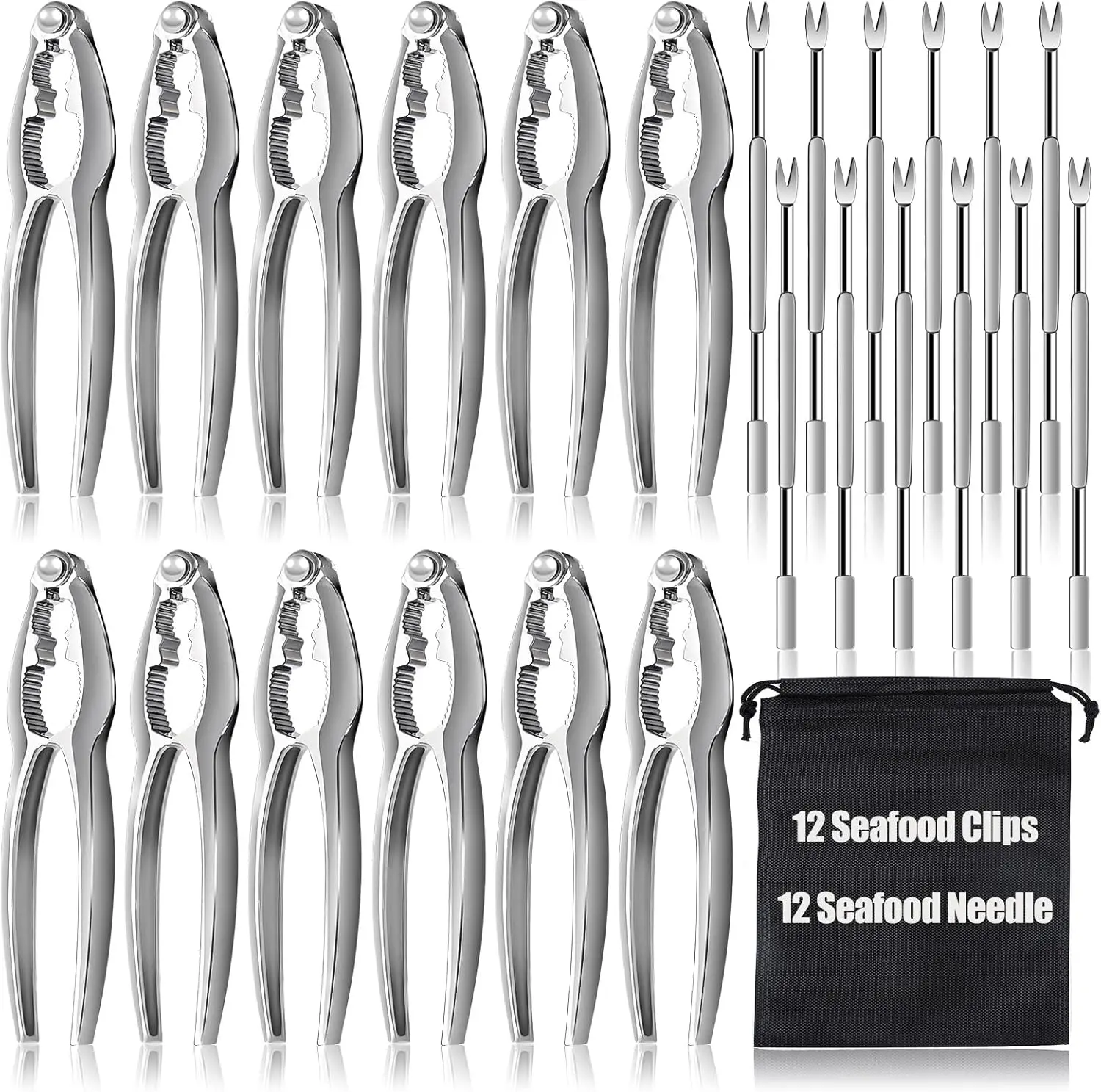 24Pcs Crab Crackers and Tools, Heavy Duty Nut Crackers Seafood Tools for Crab Legs - Crab Nut Lobster Crackers Opener Cracker Tools for Kitchen Kits, Nut Cracker Set - Home Improvement.