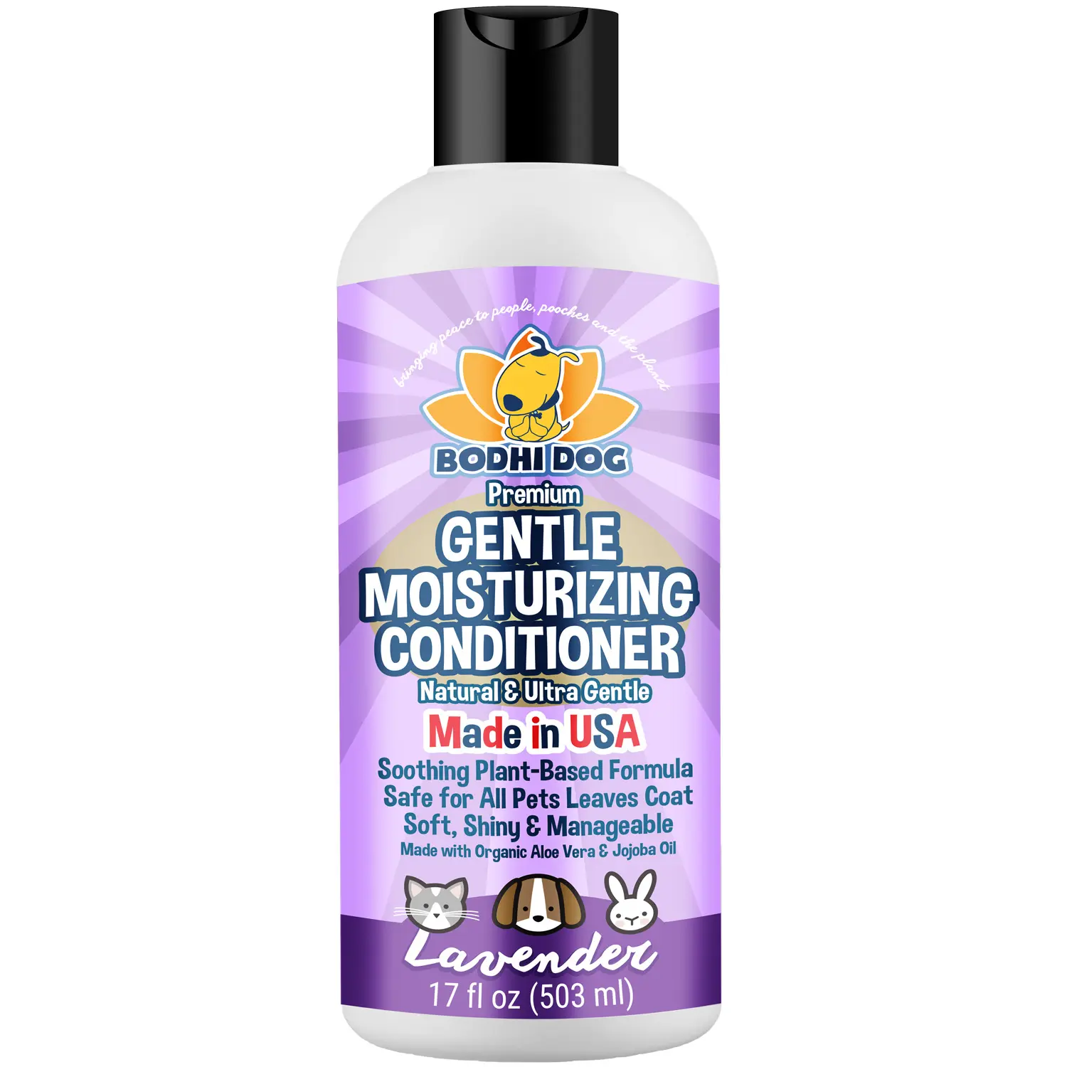 Gentle Moisturizing Conditioner - Soothing Plant-Based Formula, Made with Aloe Vera & Jojoba Oil, Shiny & Manageable Coat, Made in USA by Bodhi Dog
