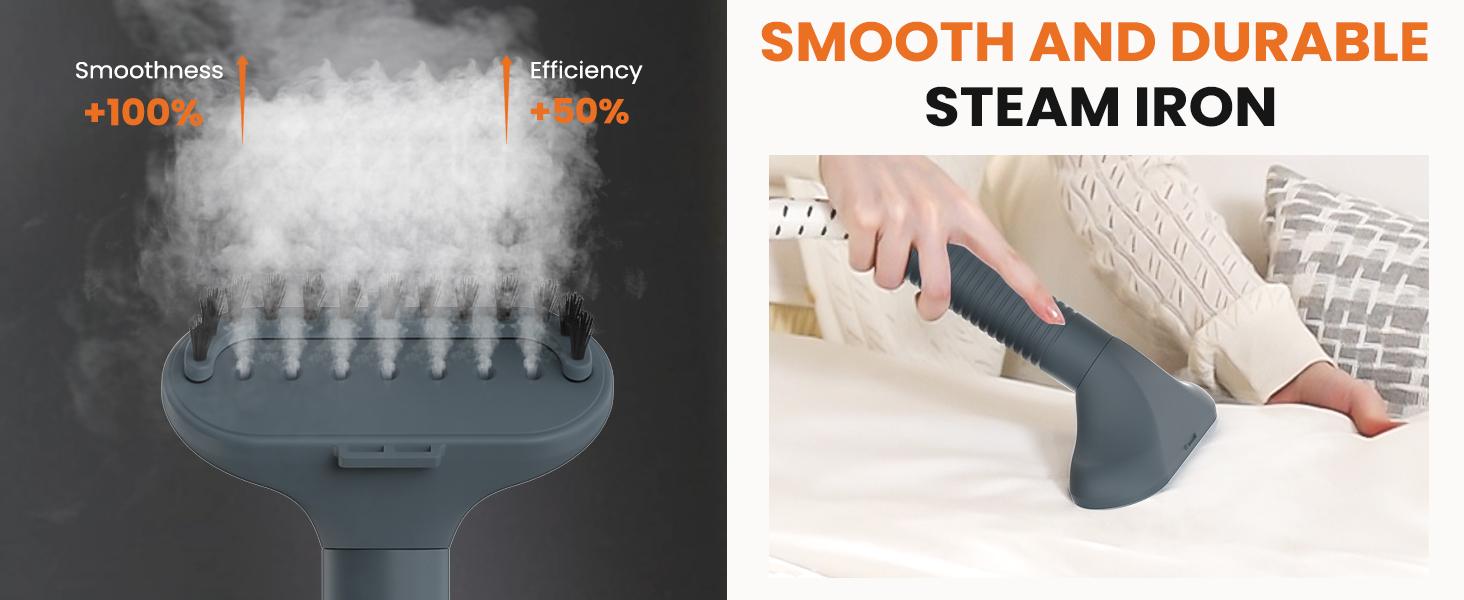 SweetFurniture Standing Garment Steamer with Roll Wheels, 1500W Powerful 1.7L Water Tank for 55 Minutes Continuous Steaming, Professional Wrinkle