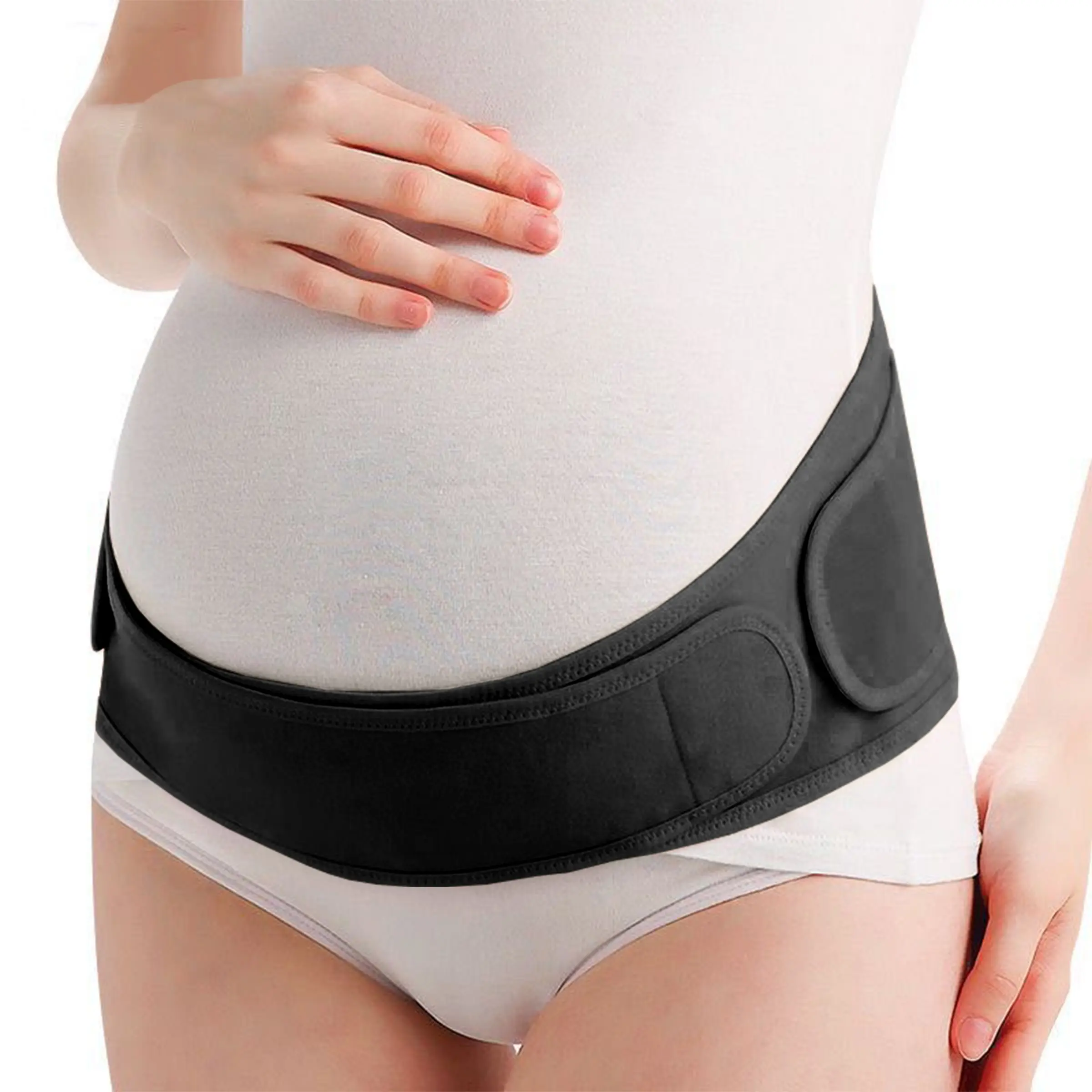 Belly Bands for Pregnant Women, One-Piece & Portable Pregnancy Belly Band with Ergonest Back Support & Breathable Fabric – Adjustable Maternity Belt for Small/Round/High-Carrying Belly, Stretchable Maternity Belt