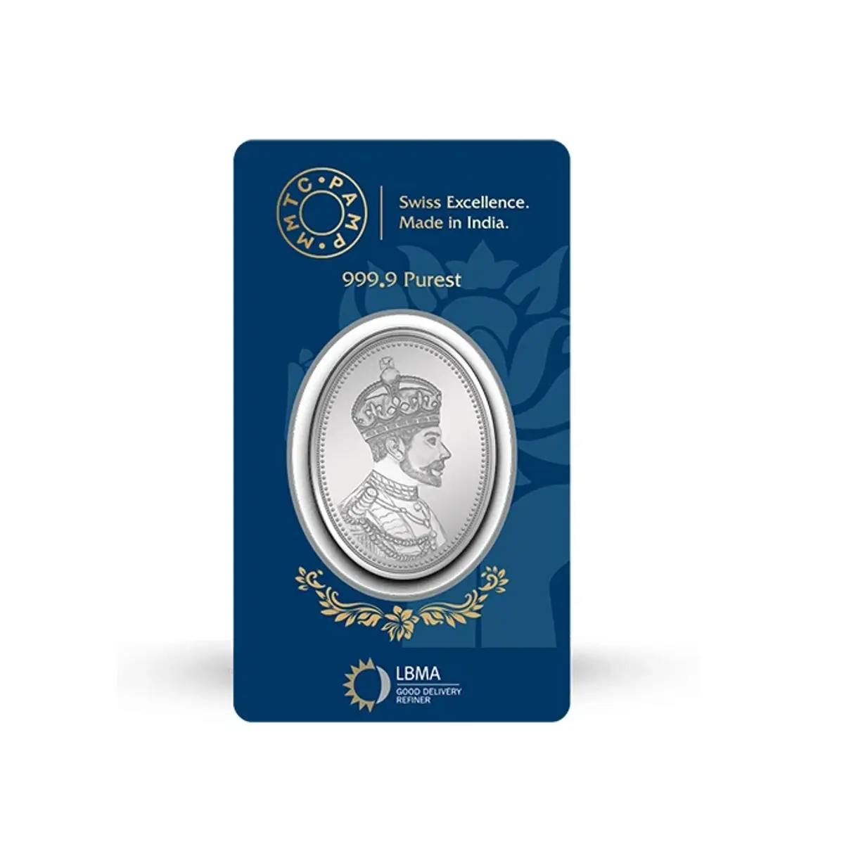 Pamp Mmtc King Oval Shaped 20 Gram Silver Coin - In Assay Card