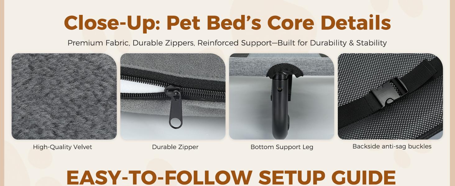 Lekereise Raised Outdoor Medium Dog Bed Cot + Orthopedic Indoor Dog Sofa Bed, 2-in-1 Design,39 x 29 Inch Cooling Elevated Puppy Bed with Egg-Crate Orthopedic Foam Load 70lbs