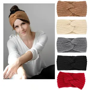 5PCS Knit Crochet Headband for Women Ear Warmer Soft Turban Stretch Warmer Headbands Winter Fashion Head Wrap