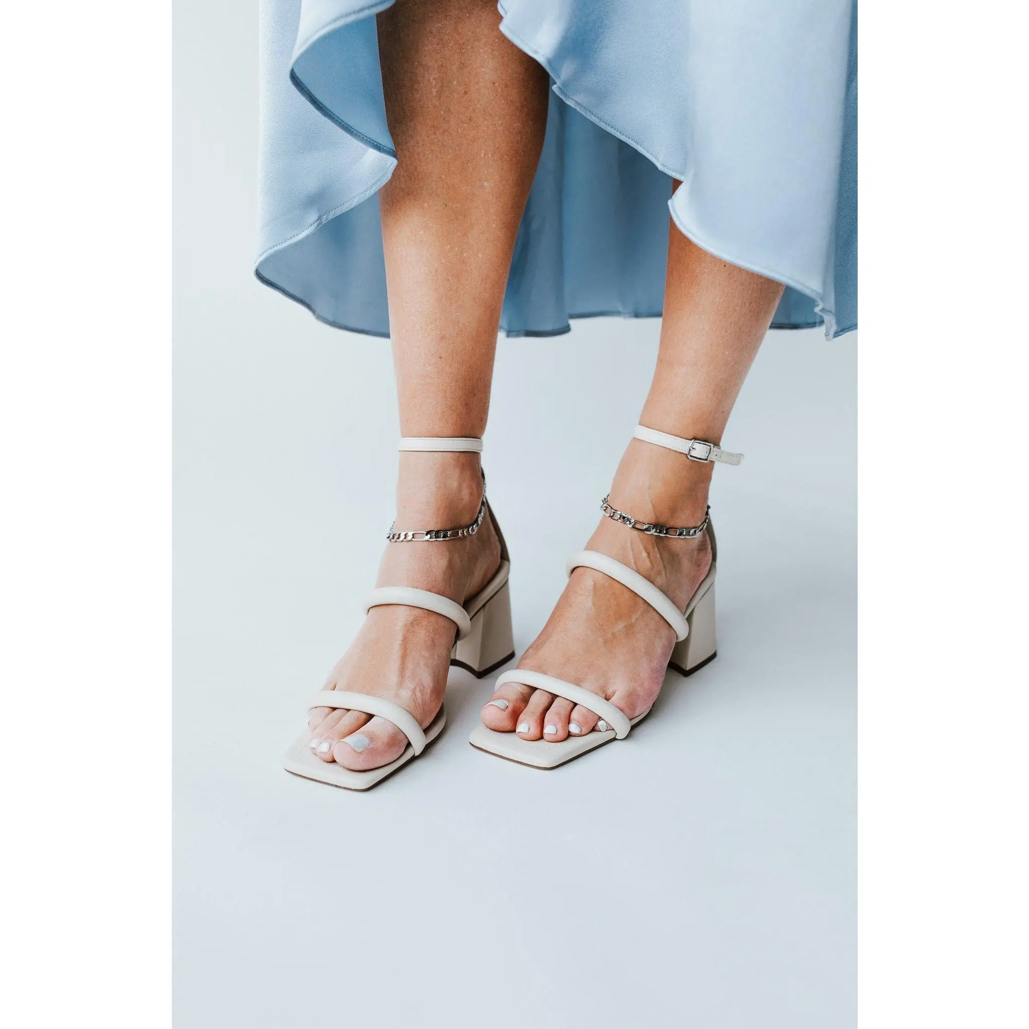Free People: Parker Chain Heel in Bone