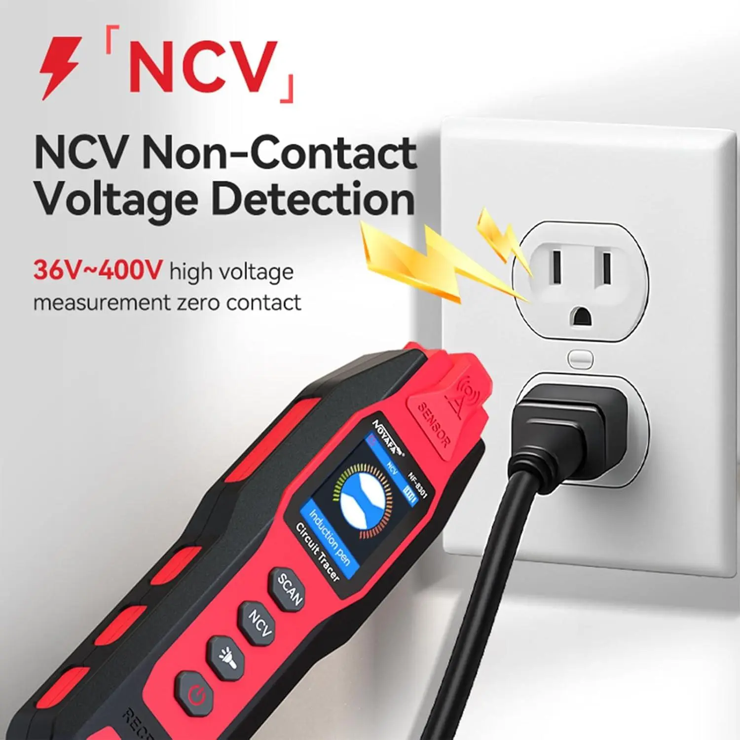 NOYAFA NF-8301 Circuit Tracer Tool Set - Underground Circuit Breaker Finder, Digital Multimeter with 8-Level Sensitivity Adjustment, Rechargeable for Fuses, Wall Wires