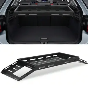 Interior Cargo Organizer Shelf For 2007-2024  JK, JKU, JL & JLU Unlimited 4 Door Hardtops, 330LBS Capacity Steel Rear Storage Rack, Black Trunk Cargo Basket