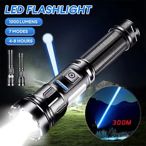 Multi-Mode Outdoor LED High Lumens Flashlight with Side Light, Type-C Charging Port, 1200mah Battery, Portable Lanyard Design, Emergency Lighting
