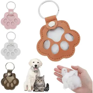 4 pack-Cat and dog hair collection keychains, pendants, backpack charms, souvenirs Christmas Gift, Winter Gift Set, New Year Gift, Stocking Fillers owner tap  to  book paw print pet