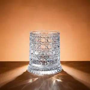 Spinning Crystal Whiskey Glass 360° Rotating Star-Cut Barware Stress Relief Drinking Glass Gift for Him Premium Crystal Glass for Whiskey Bourbon Wine Cocktails