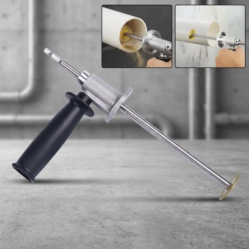 PVC Pipe Inside Cutter Tool with 2 Diamond Wheels 7-Inch Adjustable Depth for 1-1/2" to 8" Pipes 1/4in Hex Shank Fits Drill Ideal for Plumbing Irrigation DIY Projects