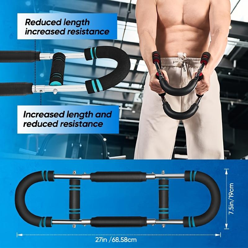 Muscle Burn Arm Exerciser, Shoulder Chest Trainer, Boost Muscle Burn, Home Use，Chest Arm Training Bar, High-strength Spring, Chest Tricep Exerciser, Non-slip Handle, Detachable for Storage，Adjustable Resistance Arm Chest Trainer, Alloy Material