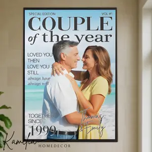 Couple Of The Year Magazine Cover Poster Unframed, Custom Magazine Cover Gift For Couple, Personalized Valentines Day Gifts, Gift for Him/Her
