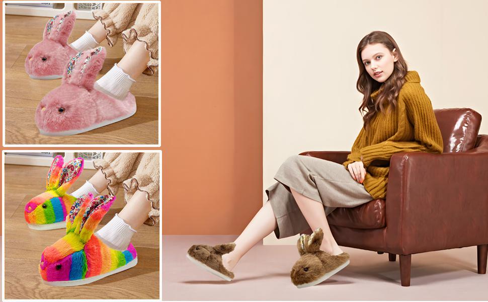 Bunny Slippers for Women Men Cute Plush Rabbit Fuzzy Slippers Soft Fluffy Animal Winter Warm Indoor House Slippers Shoes Footwear Foam Girl Warm Soft Fuzzy Upper Fleece Lining Non-slip Sole Memory Foam Insole Best Gift Bunny Slippers for Women Men Cute Plush Rabbit Fuzzy Slippers Soft Fluffy Animal Winter Warm Indoor House Slippers Shoes Footwear Foam Girl Warm Soft Fuzzy Upper Fleece Lining Non-slip Sole Memory Foam Insole Best Gift