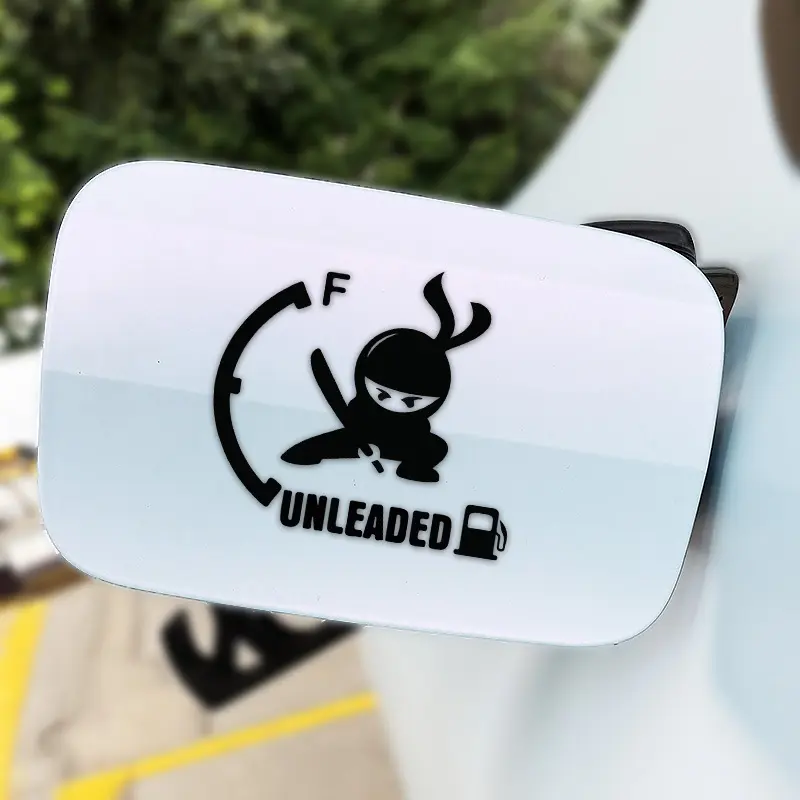 2PCS/SET Trendy Ninja Fuel Prompt StickerFit for car fuel caps/motorcycle shells—this minimalist ninja + fuel logo adds dry humor texture to cars, matching street trendy motorcycle vibes, Decal For Cars