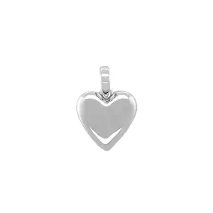 GLD Simple Micro Heart Pendant in 14k White Gold 17mm x 18mm Delicate Design Fits Everyday Staple Perfect Gift