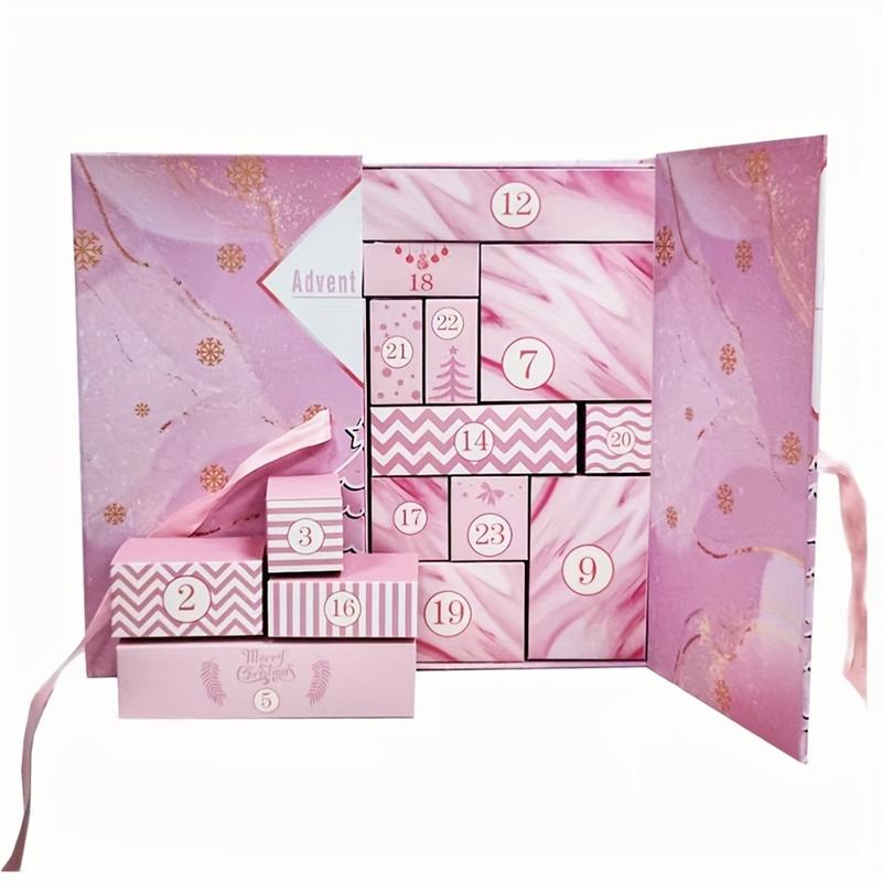 Countdown Dream Calendar Themed Gift Box, 24 Surprise Slots, Valentine's Day Heart Decoration, Holiday Decor & Gifts, Perfect Valentine's Present