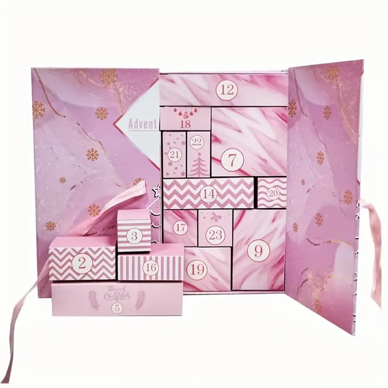 Countdown Dream Calendar Themed Gift Box, 24 Surprise Slots, Valentine's Day Heart Decoration, Holiday Decor & Gifts, Perfect Valentine's Present