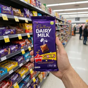 Australian Cadbury Dairy Milk Chocolate Pascall Clinkers Block