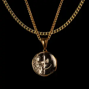 'Death Smile' Memento Mori Double Sided Pendant for Men