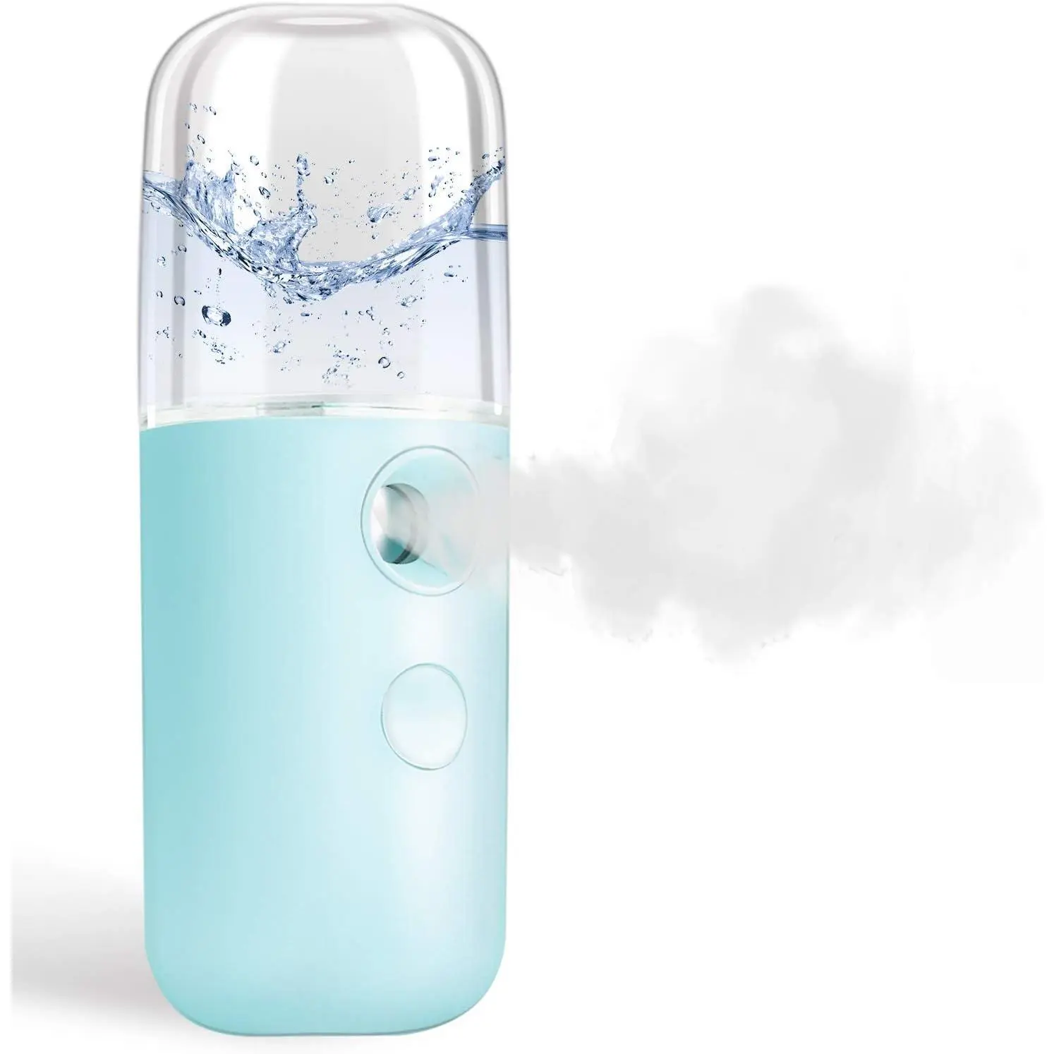 Nano Facial Steamer, Handy Mini Mister, USB Rechargeable Mist Sprayer, 30ml Visual Water Tank Moisturizing & Hydrating for Face, Daily Makeup, Skin Care, Eyelash Extensions-Blue.ms