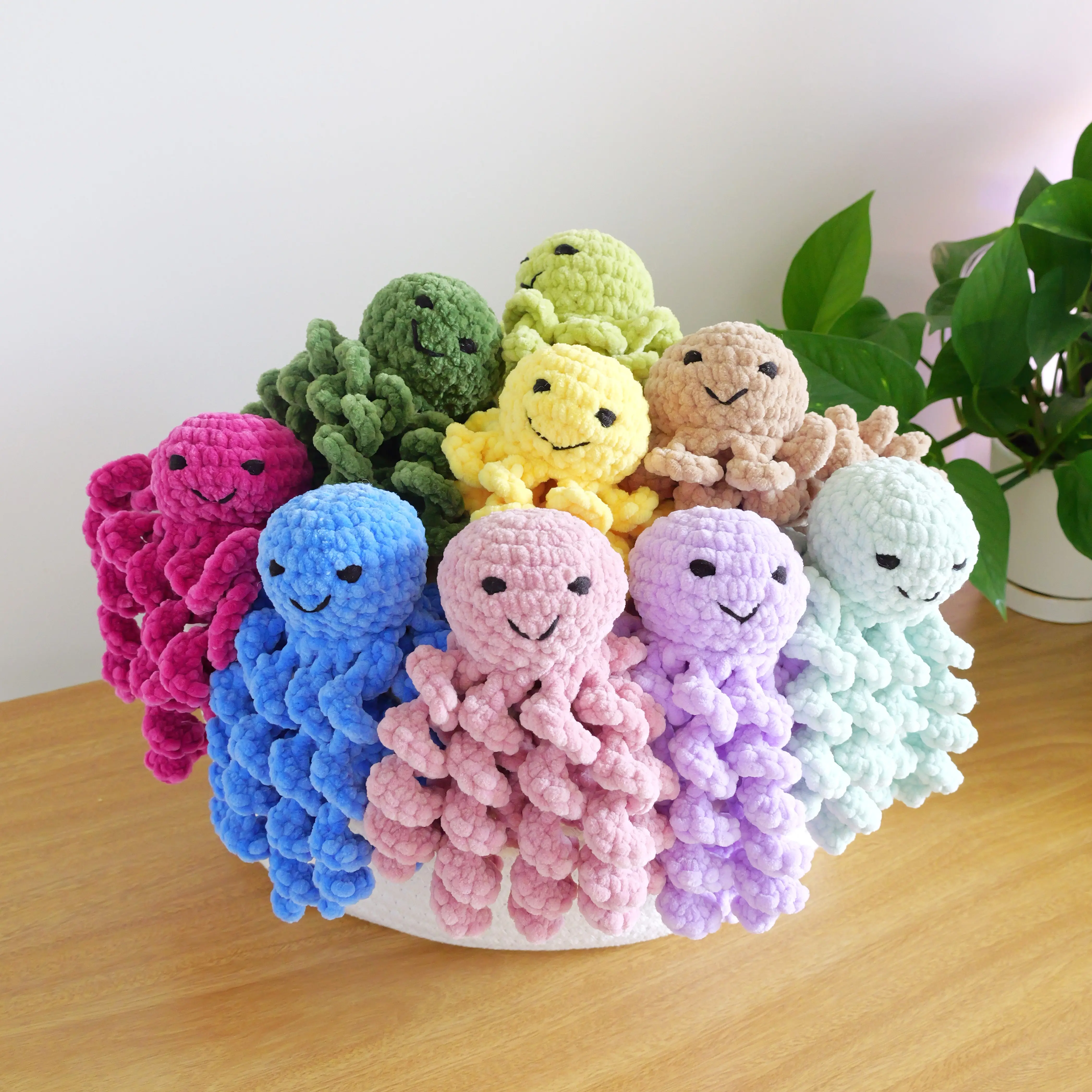 Crochet Octopus Baby Shower Gift, Newborn Soft Comforting Plushie Stuffed Animal