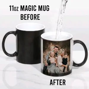 Customizable Photo Mug - Personalize with Your Image and Text - Heat-Activated Design - Ideal for Gifts and Daily Use - 60°C Activation