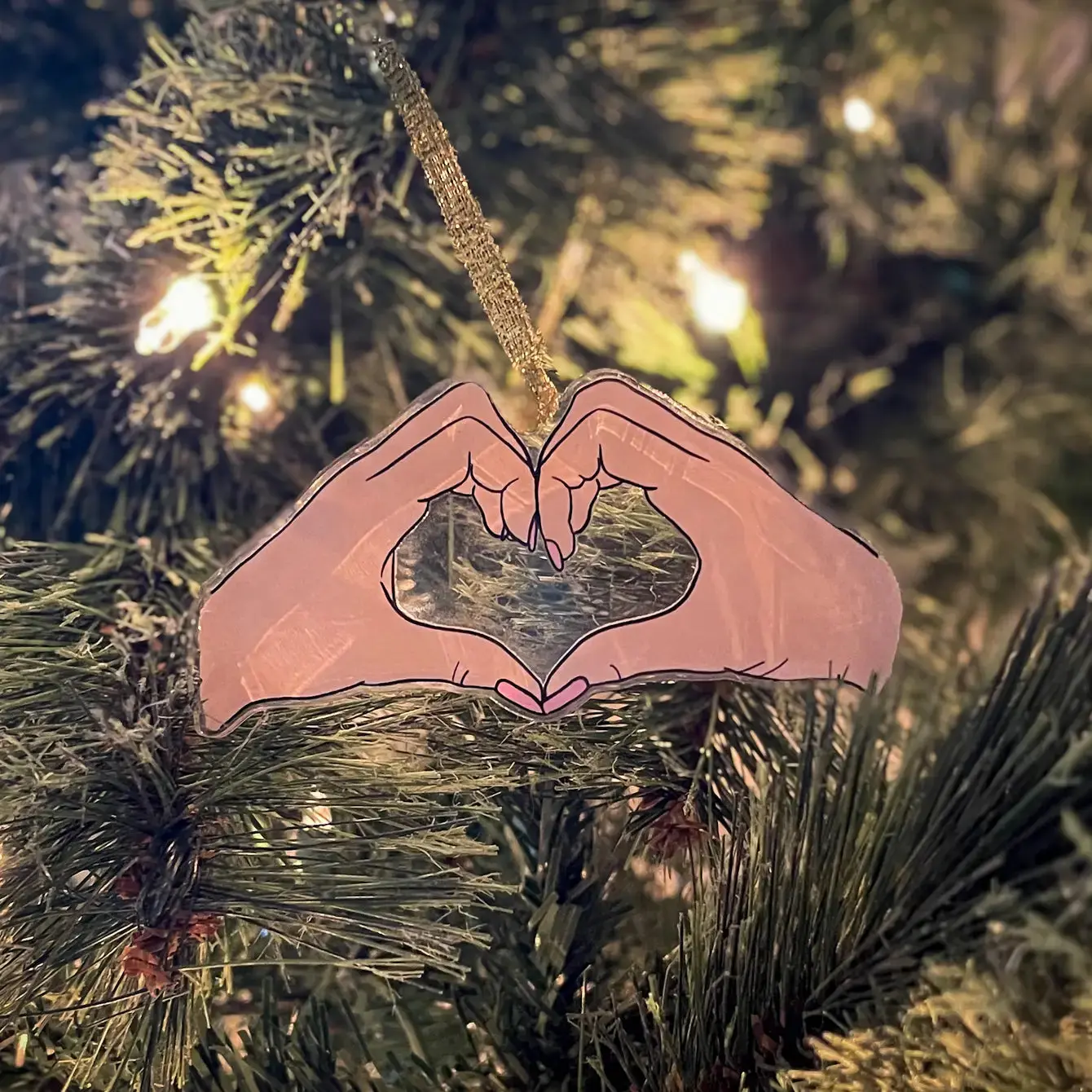 Hand Heart T@ylor Sw!ft Acrylic Christmas Ornament