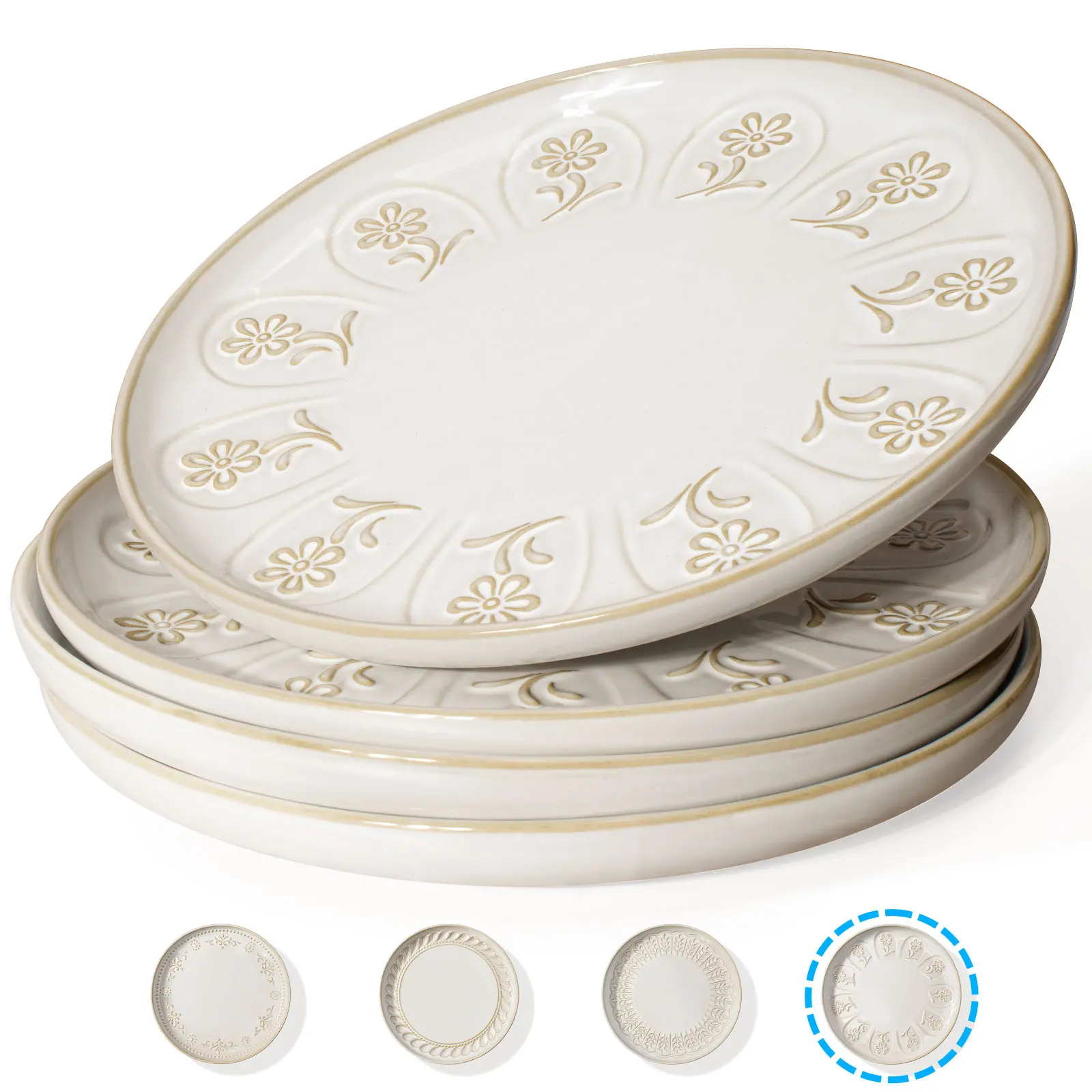 Pinwheel Flower Dinner Plates 10.75 Inch