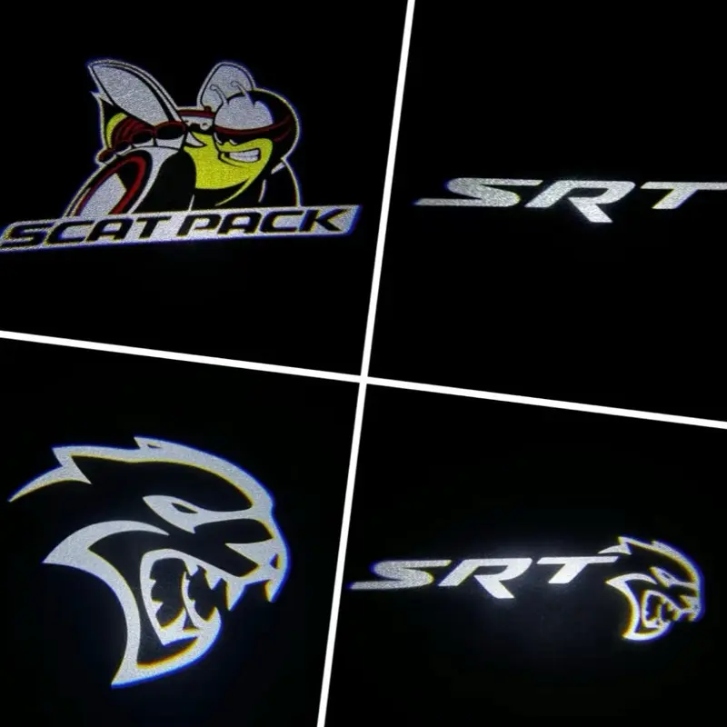 Custom LED Door Puddle Lights for Charger & Challenger – Hellcat, Scat Pack, SRT, R/T, 300 | Plug & Play (Pair or 4-Pack)