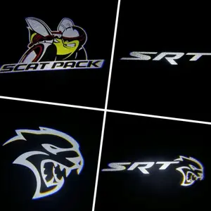 Custom LED Door Puddle Lights for Charger & Challenger – Hellcat, Scat Pack, SRT, R/T, 300 | Plug & Play (Pair or 4-Pack)