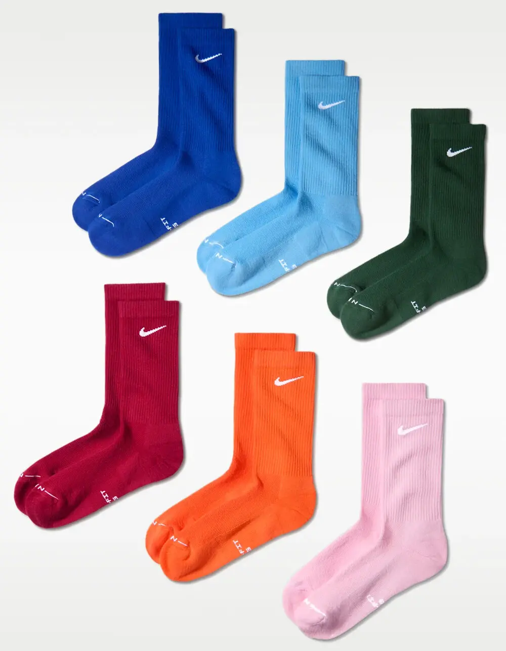 NIKE  Mens Everyday Elevated 6 Pack Crew Socks