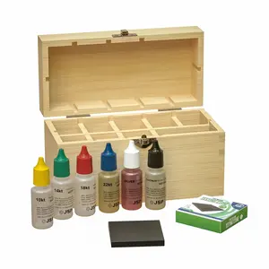 Professional Gold Silver Platinum Jewelry Testing Kit with 6 Solutions 10Kt 14Kt 18Kt 22Kt Silver Platinum GTE Test Stone & Bamboo Box