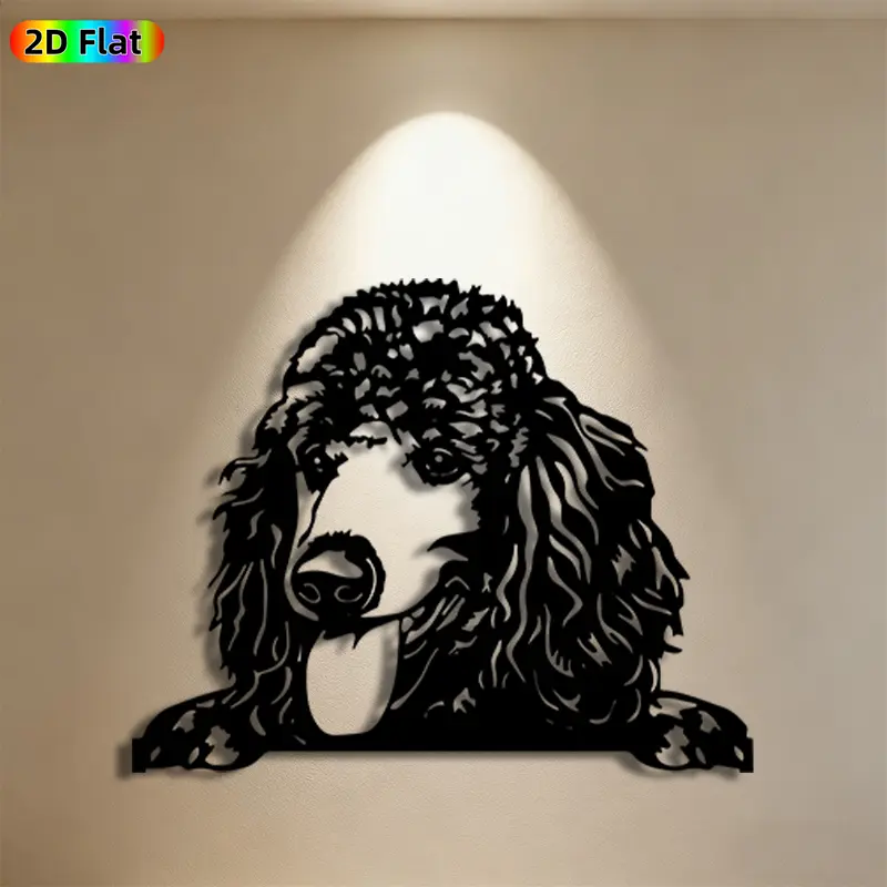 1pc Poodle Metal Wall Art, Lifelike Poodle Statue Mural, Ideal Gift for Christmas, New Year, Pet Decor Enthusiasts, Weather-Resistant Metal Wall Decor Wall Sculptures, Perfect for Living Room Wall & Garden Fence Poodle Lovers Enthusiasts