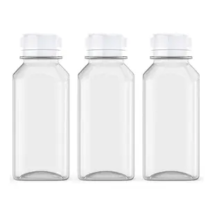 3 Pcs 12 Ounce Juice Bottles Plastic Milk Bottles Bulk Beverage Containers with Tamper Evident Caps Lids White for Milk, Juice, Drinks and Other Beverage Containers - Home Improvement.