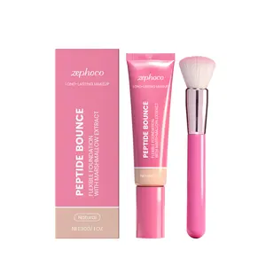 zephoco Natural Color Lightweight Long-lasting Foundation Liquid Lightweight Moisturizing Brightening Skin-nourishing Matte Clear Base Makeup